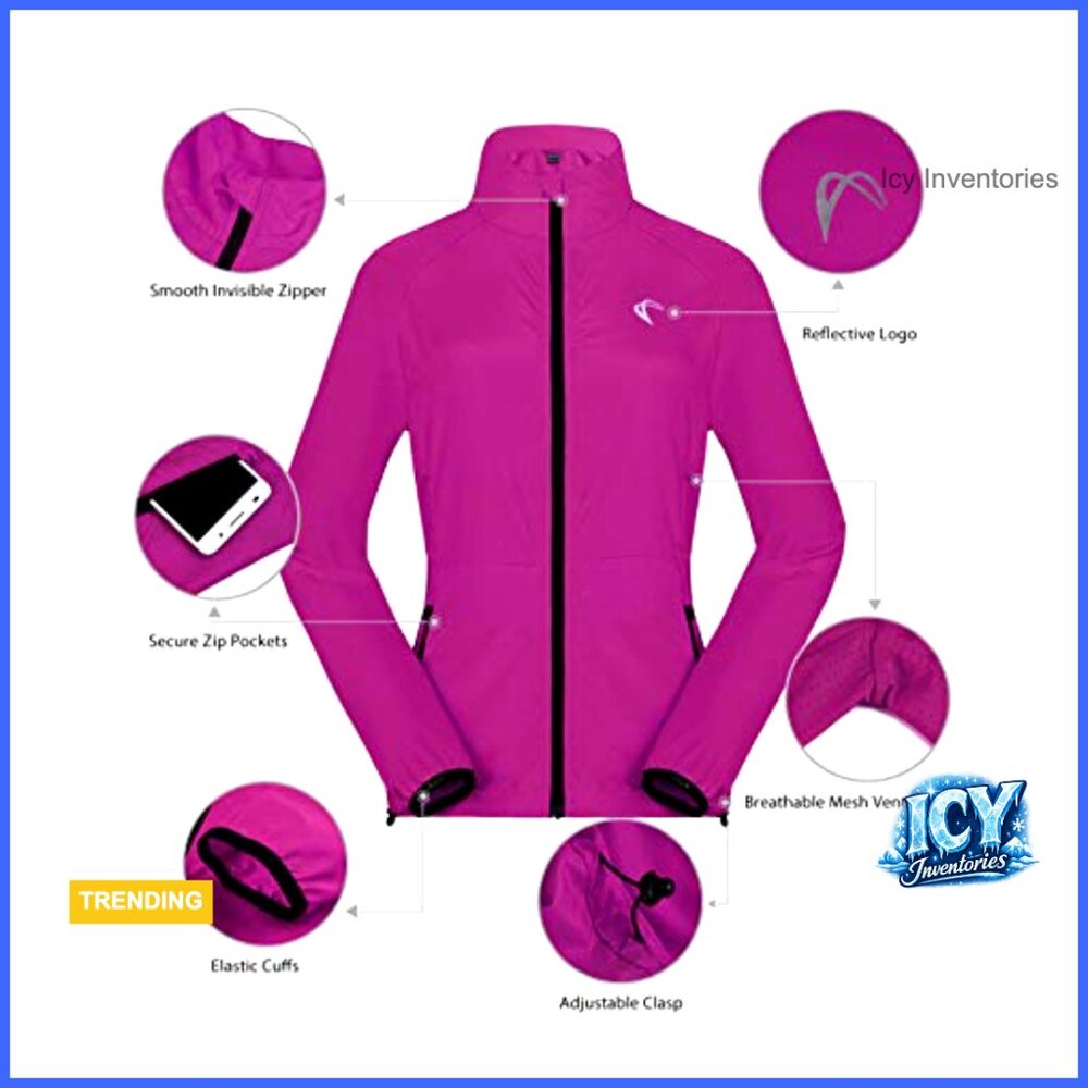 Packable Windbreaker Jacket, Polyester, Waterproo… - image 4